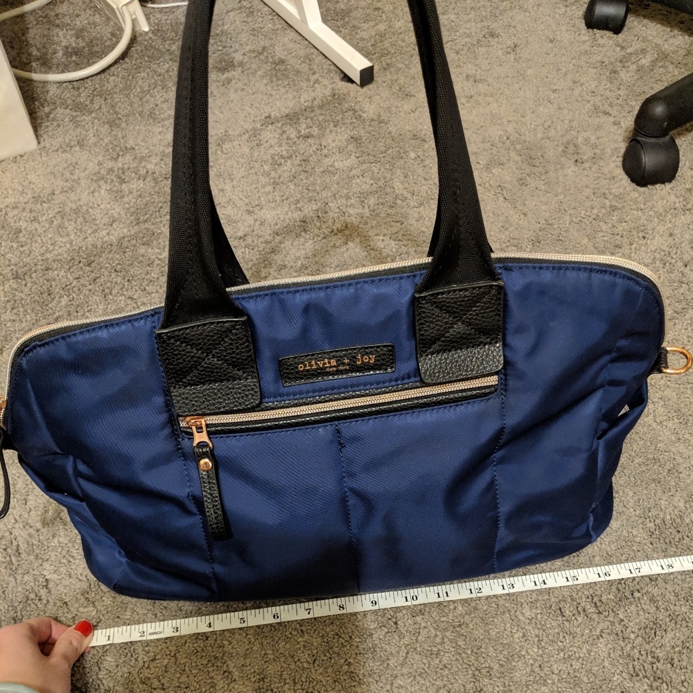 Olivia + Joy blue nylon gymbag